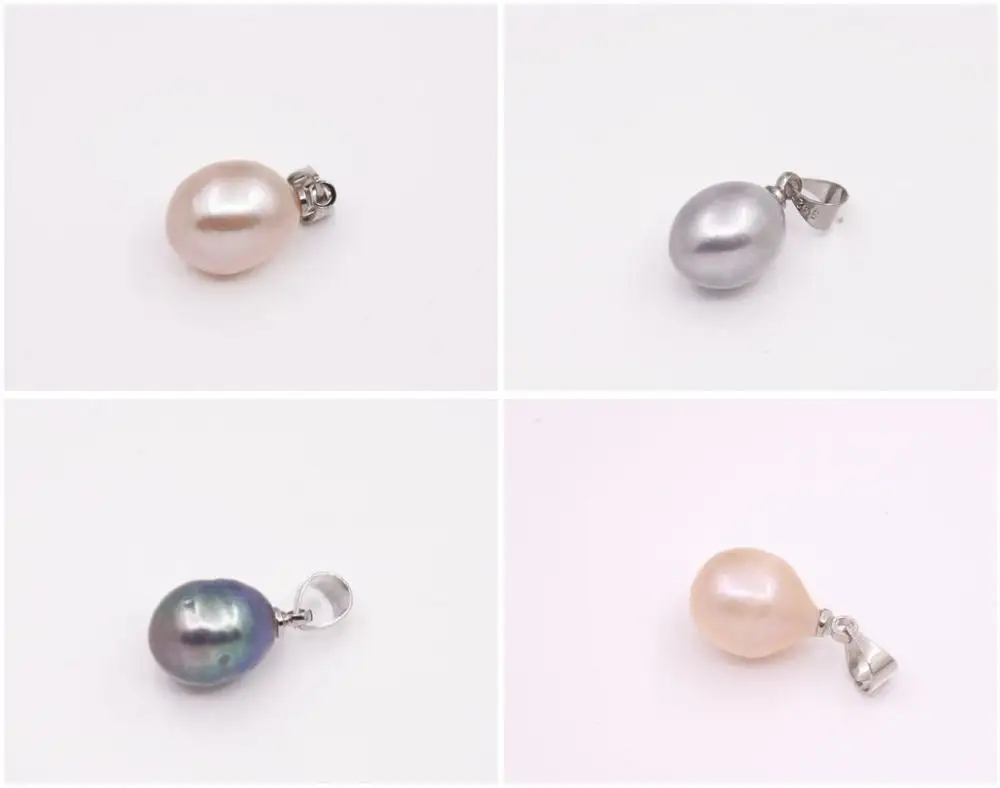 Подвеска с Каплевидным жемчугом 10 мм x 12 серый черный розовый фиолетовый на