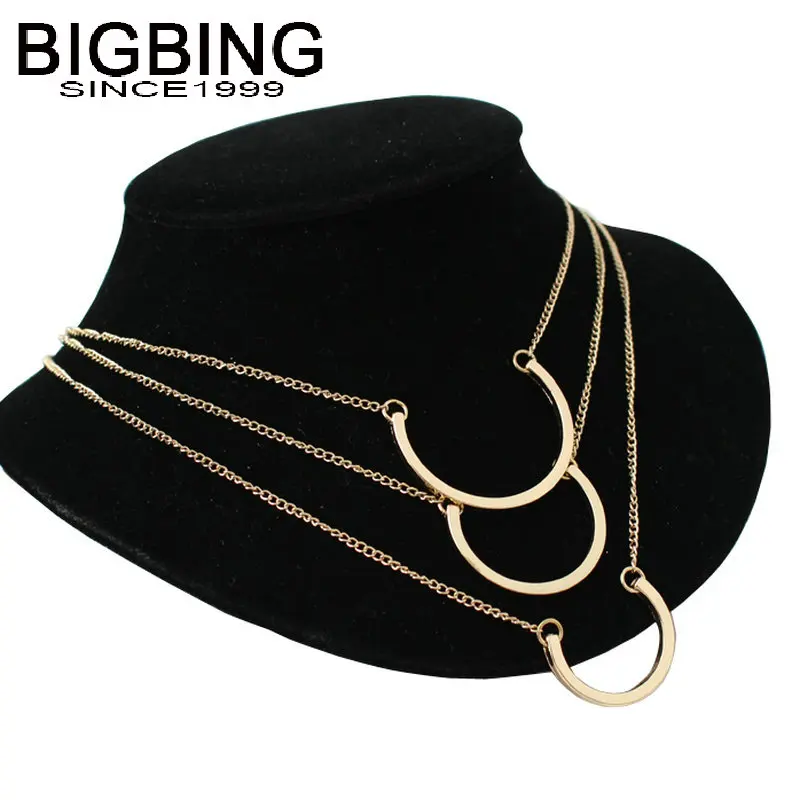 R138 BIGBING модное ювелирное изделие золотистого и серебряного цвета многослойная