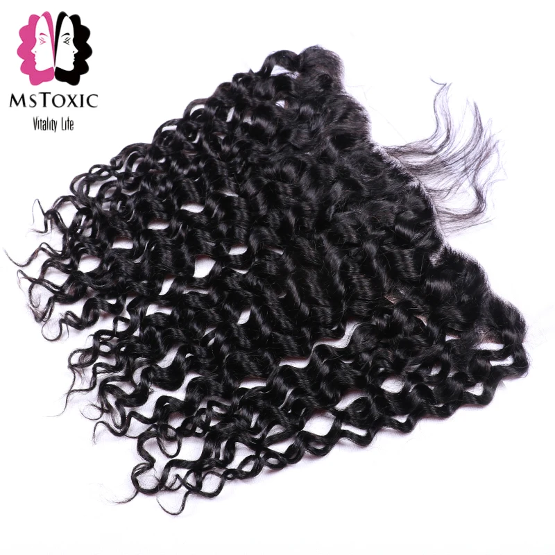 Бразильские пучки волнистых волос с фронтальной связкой натуральных закрытыми