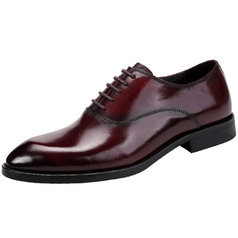 

Fashion New High Quality Dress Shoes Men Genuine Leather Vintage Male Footwear Office Mens Shoes British Style Wedding Shoes
