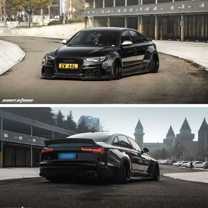 

Suitable for A6 Audi S6 Rs6 Wide Body Surround Kit Carbon Fiber Front Lip Side Skirt Wheel Eyebrow Tail