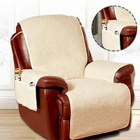 fleece sofa cover armchair thickened fleece recliner protection pad nonslip furniture protector cover home decor comfortable mat
