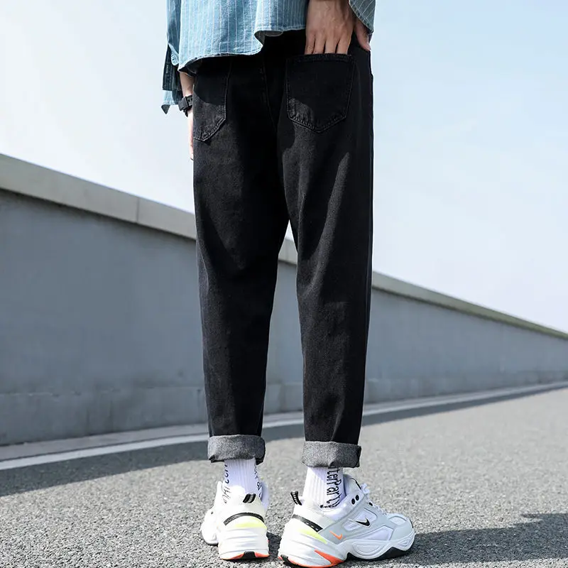 

New Loose Men Jeans Male Trousers Simple Design High Quality Cozy All-match Students Daily Casual Straight Denim Pants