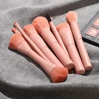 Набор профессиональных розовых нейлоновых кистей для макияжа, 110 шт, деревянная основа, косметика, тени для бровей, кисти для губ, инструменты для макияжа