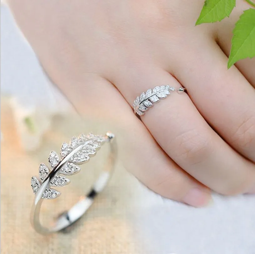 DIEERLAN Ретро Винтажные Ювелирные изделия серебряного цвета кристалл лист Кольца