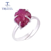 tbjhandmade gemstone ring natural ruby unique jewelry 925 sterling silver fine jewelry for women daily wear nice gift for wife