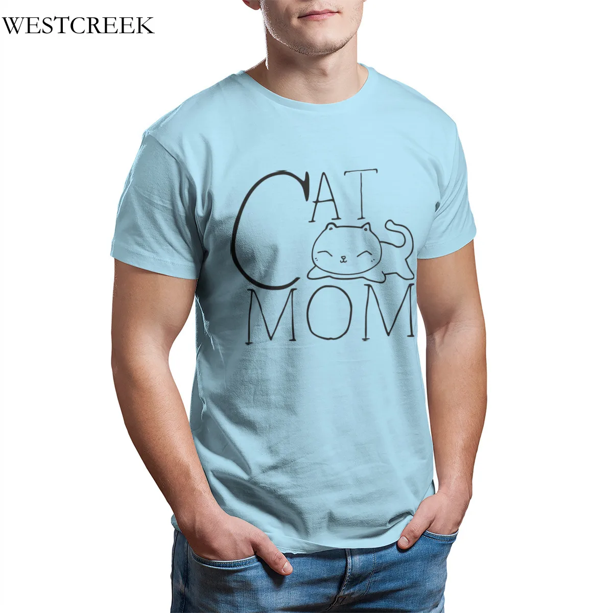 

Wholesale Men's T-Shirt Cat Mom Groot Short Sleeve Round Collar Custom T-Shirt 34872