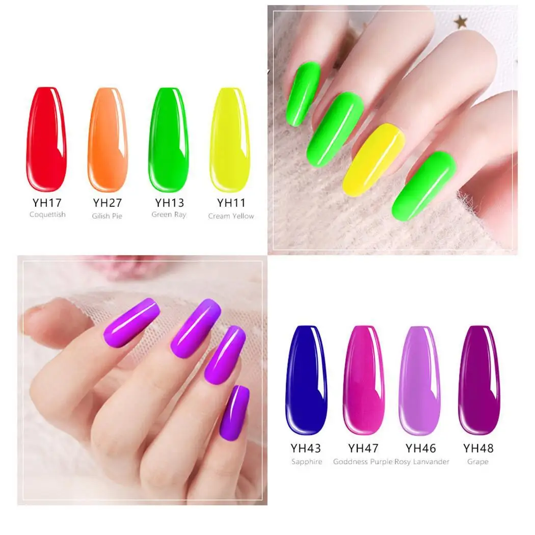 Женская мода блеск флуоресцентный ноготь лак для ногтей 10 мл водонепроницаемый