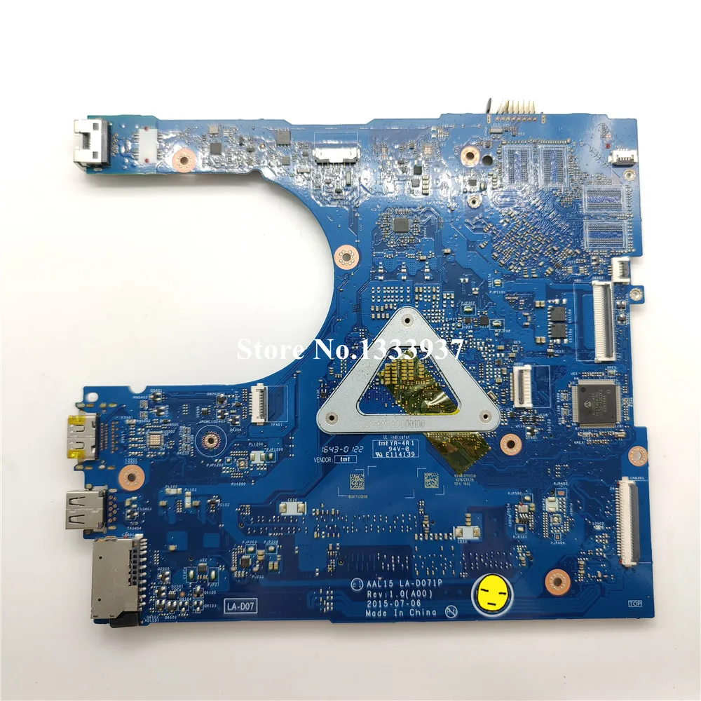 

AAL15 LA-D071P Mainboard FOR Dell Inspiron 5759 5559 Laptop Motherboard PX6JH 0PX6JH CN-0PX6JH i7-6500U CPU Tested