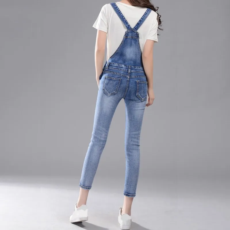 Новинка 2019 женские комбинезоны крутой джинсовый комбинезон повседневные