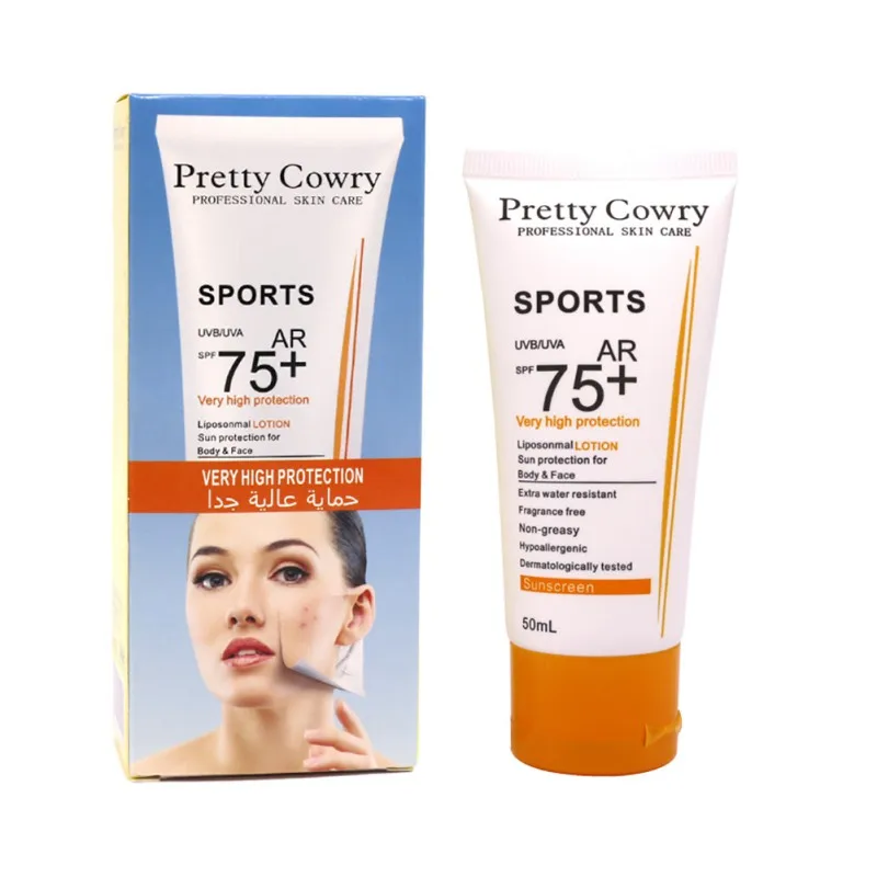 SPF75 + отбеливающий солнцезащитный крем для ухода за кожей лица Водонепроницаемый