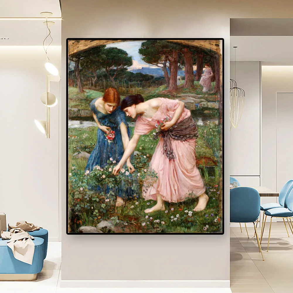 Картина на холсте картина маслом Соберите Ye Rosebuds а вы можете 1909 》 Джон Уильям