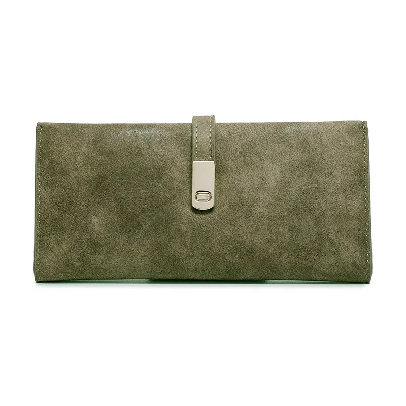 

Wristband Women Long Wallet Fashion Matte Many Departments Wallet Female 2020 New Student Simple Buckle Two Fold Wallet Carteira