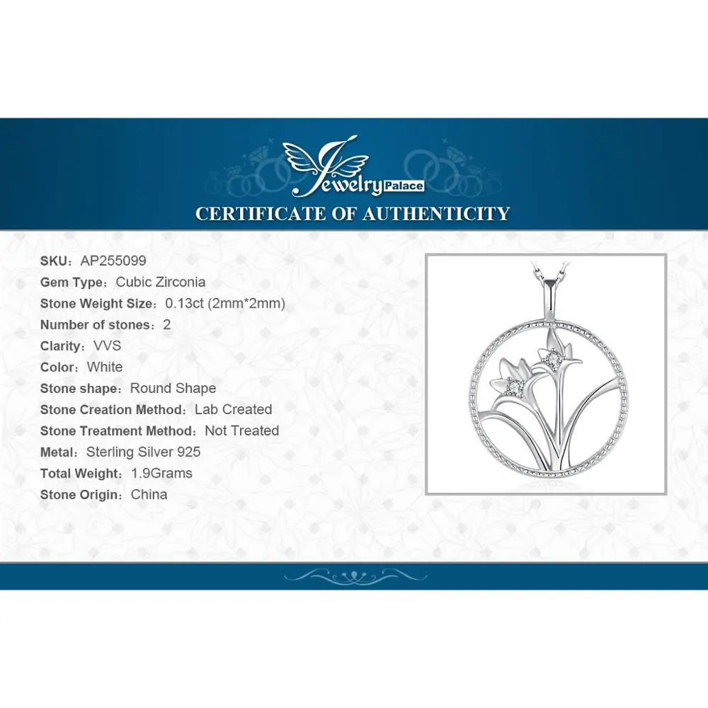 

JewelryPalace Daffodil Flower Cut Coin Circle Pendant Necklace Without Chain 925 Sterling Silver Pendant Fashion Jewelry Making