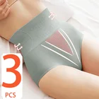 3 шт., Женские Треугольные Трусики с высокой талией, из чистого хлопка