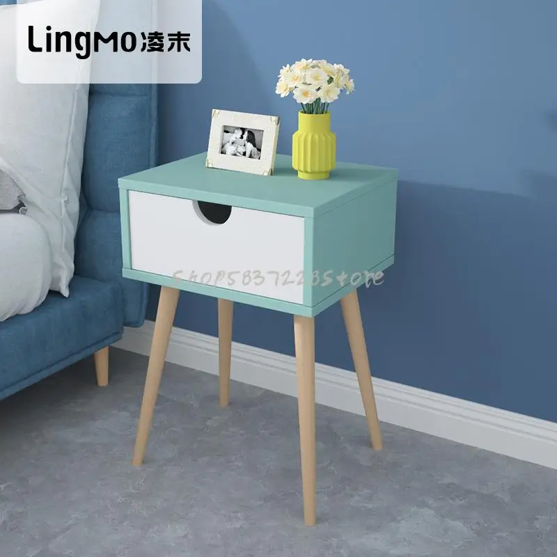 Lingmo Nordic чистый красный маленький прикроватный столик простой современный шкаф