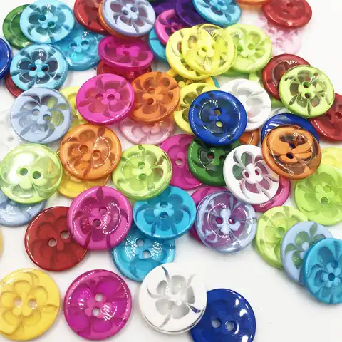 Пуговицы пластиковые разных цветов, 18 мм, 50 шт., PT344