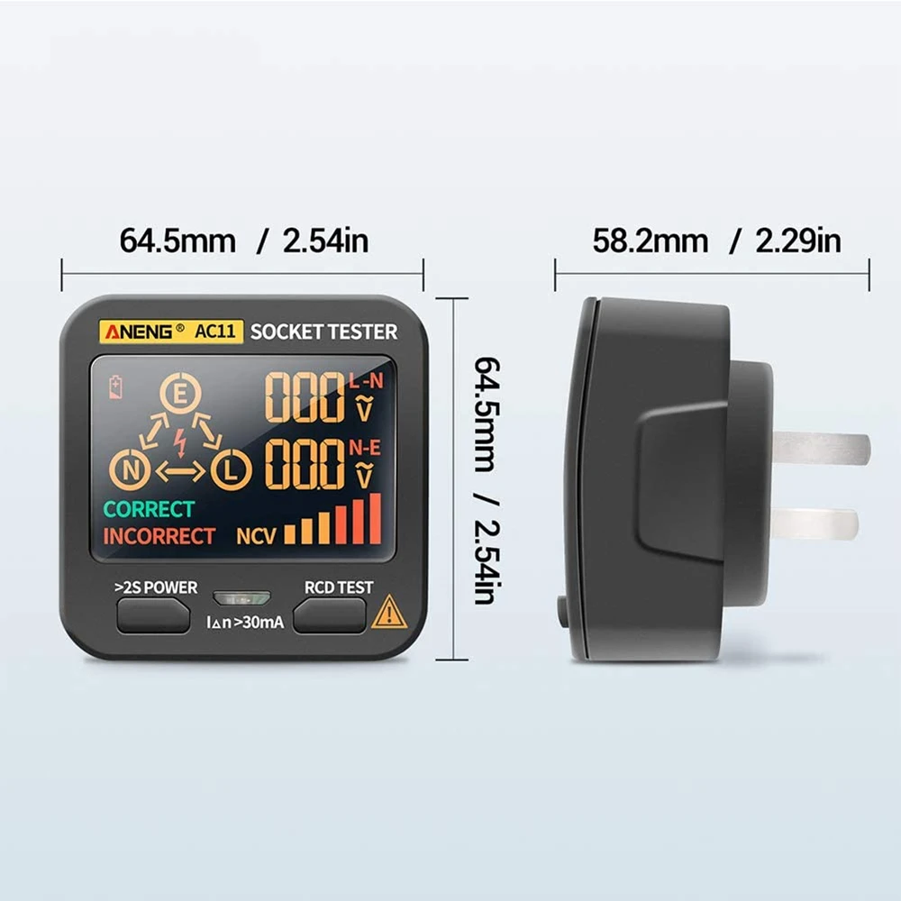Цифровой смарт-тестер для розеток детектор напряжения с вилкой Стандарта