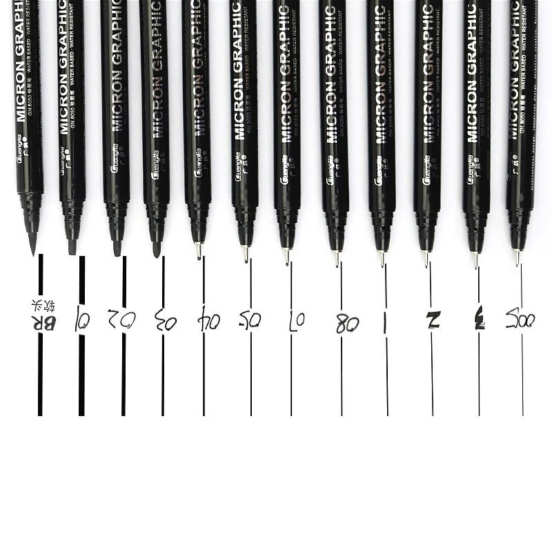 1pcs New Water Based Paint Brush Markers Different Size Pigment Liner Triangular Fineliner Pens For Art Supplies Stationery | Канцтовары