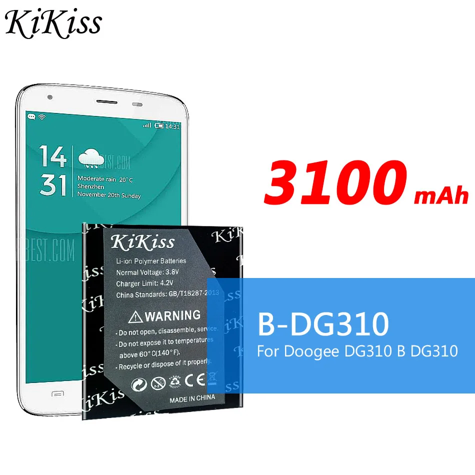 

3100mAh B-DG310 phone battery For DOOGEE DG310 BDG310 High Quality Phone Rechargeable Batteries