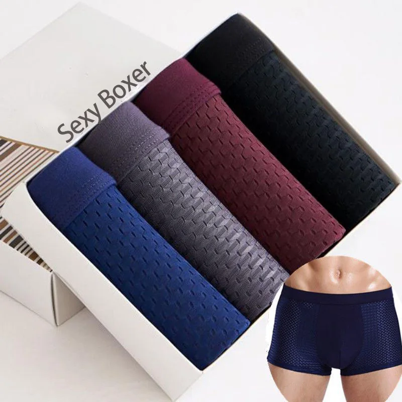 Мужское нижнее белье боксеры мужские дышащие трусы Calzoncillos шорты из бамбукового
