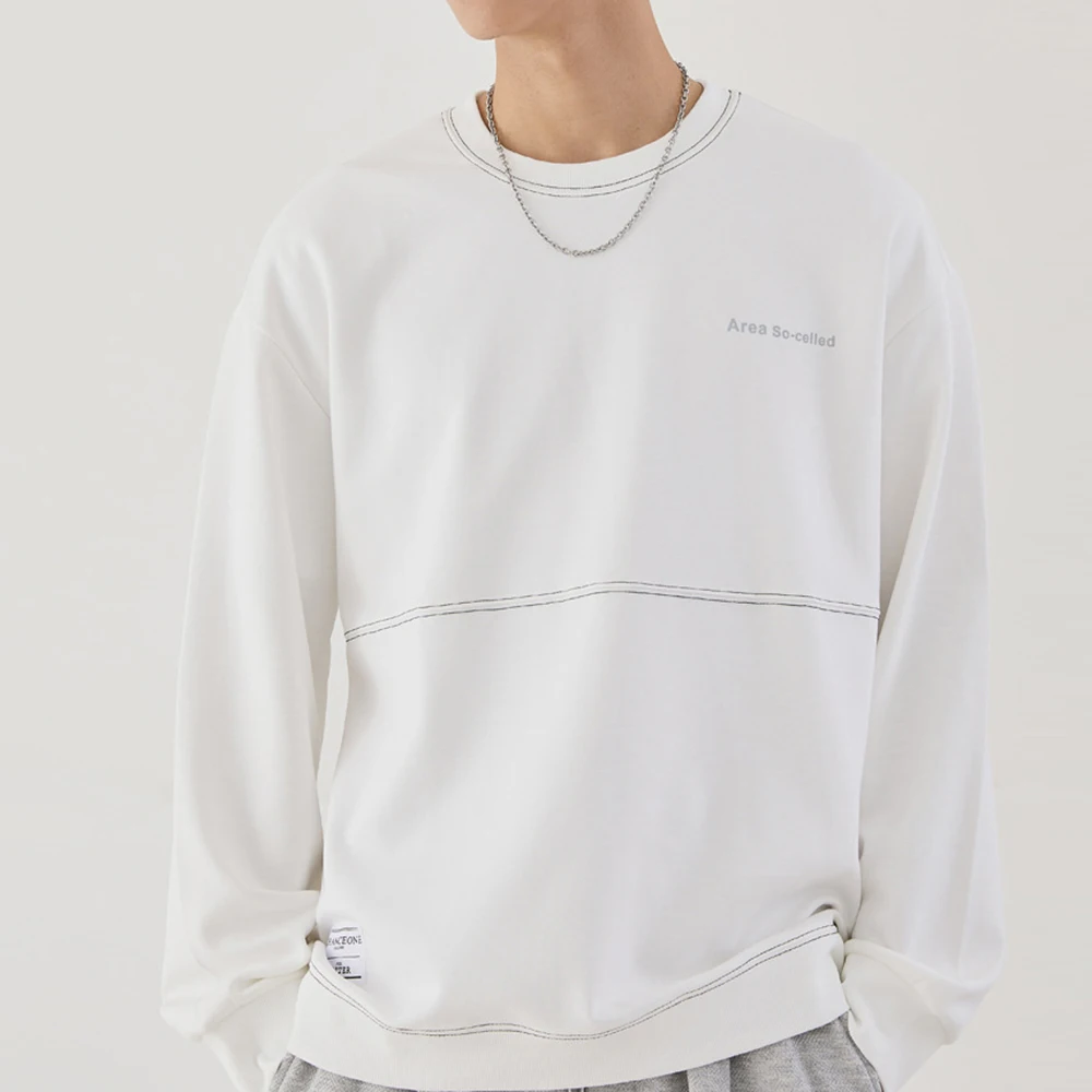 

Мужская одежда, новинка сезона осень-зима 2021, Стильный хлопковый топ с длинными рукавами и круглым вырезом, мужские толстовки с капюшоном и ...