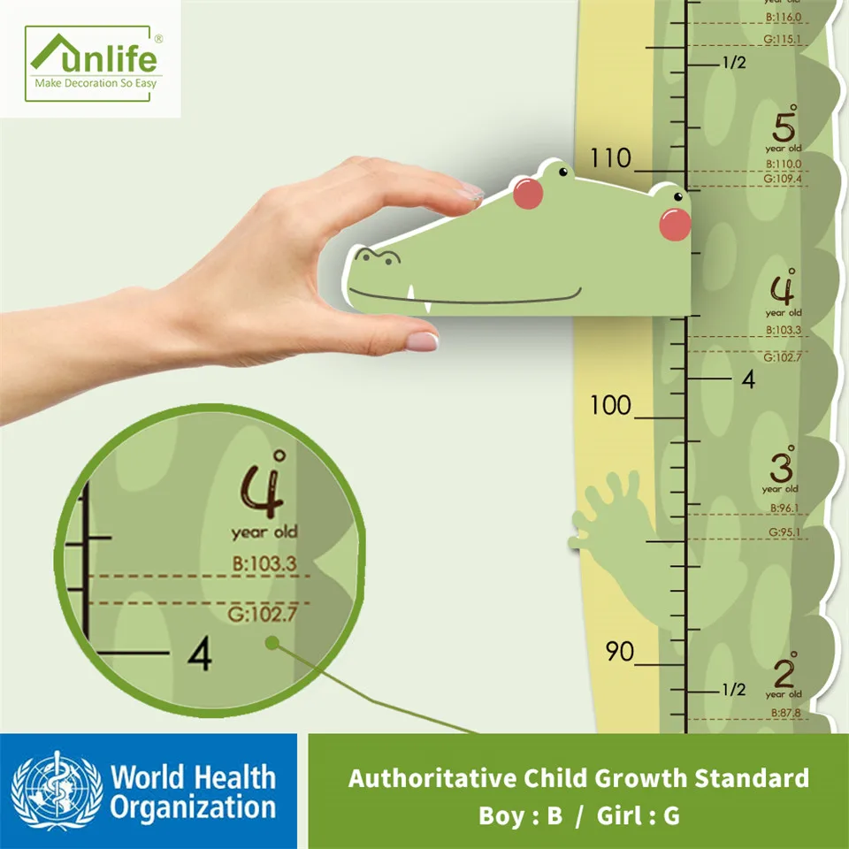 Линейка для измерения роста Мультяшные наклейки на стену с динозавром детей