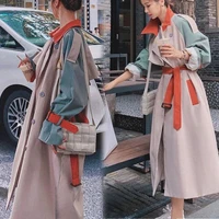 fashion fall winter casual cotton with over size vintage long coats women trench coat overcoats top double breasted outwear