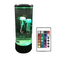 jellyfish lava lamp with remote electric lamp decoration night light tank aquarium home office gift for men women kids