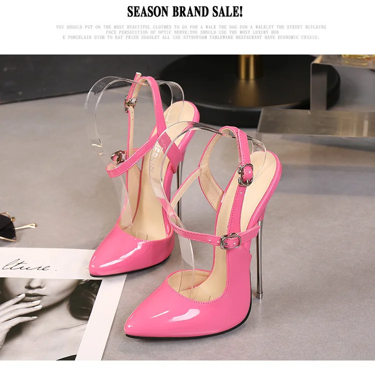 Женские туфли-лодочки на высоком каблуке красного цвета