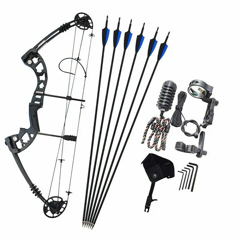 set 2 1 комплект Стрельба из лука блочный лук 38 дюймов 30-55lbs Регулируемый шкив лук для наружного охоты стрельба обучение стрельба из лука аксессуары - Цвет: set 2
