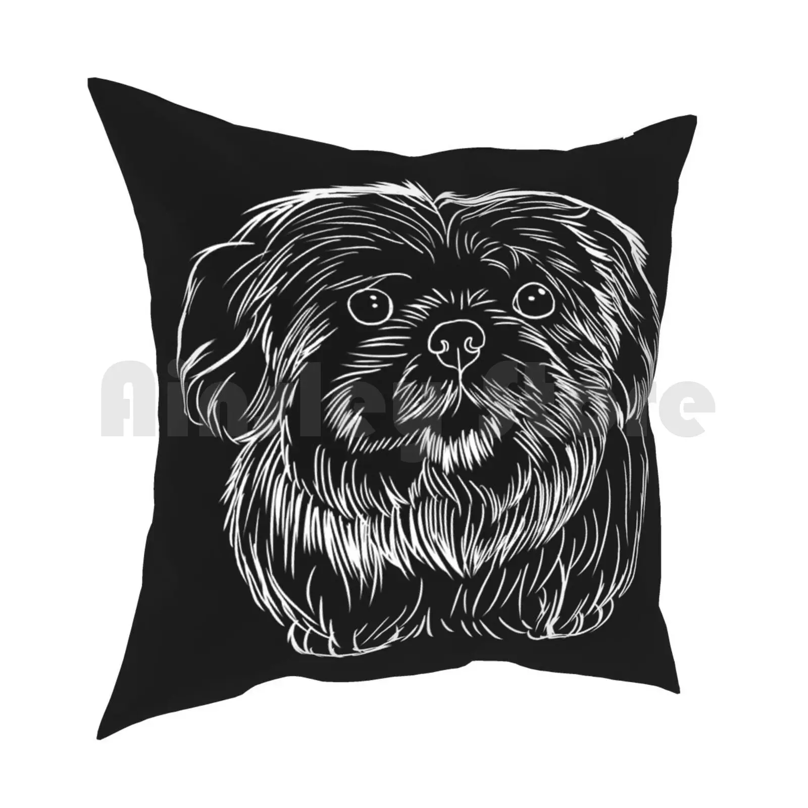 Белая Подушка Shih Tzu с рисунком домашняя мягкая подушка Shitzu мама Shihtzu идея для мамы