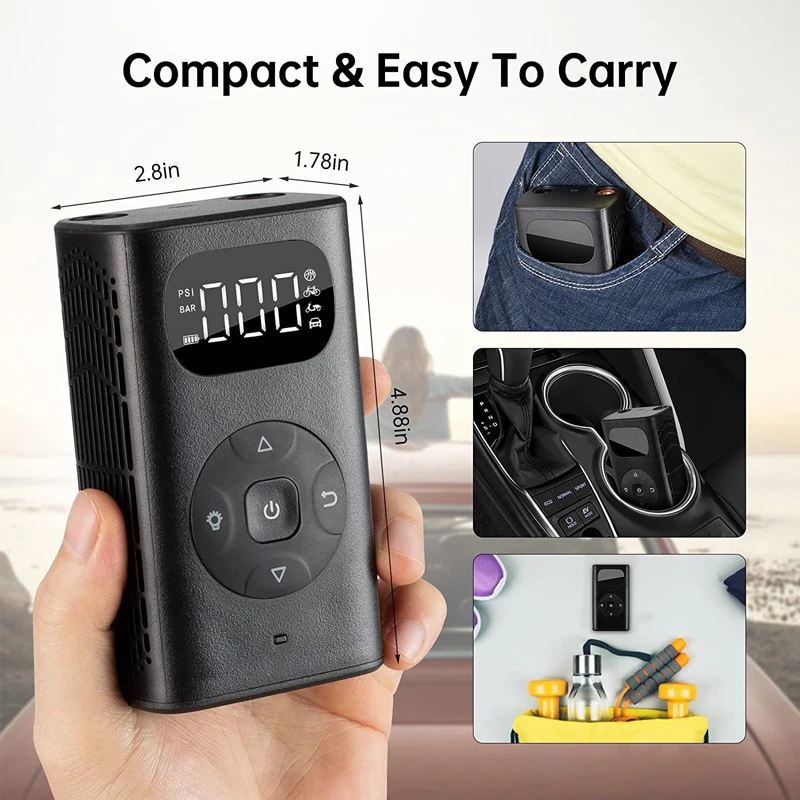 Компрессор автомобильный аккумуляторный 5000 мАч 12 В PSI | Автомобили и мотоциклы