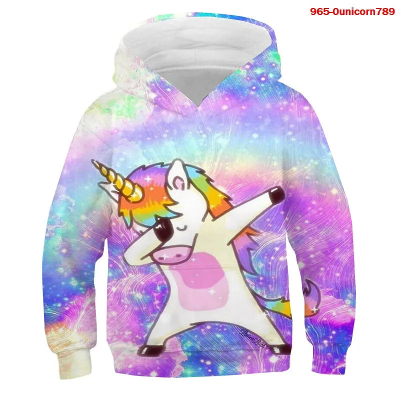 New 2020 Children Lovely Tops Cute Cartoon Unicorn Hoodies Boys Girls Sweatshirts Unicorn Colorful Galaxy Kids Pullovers Gifts