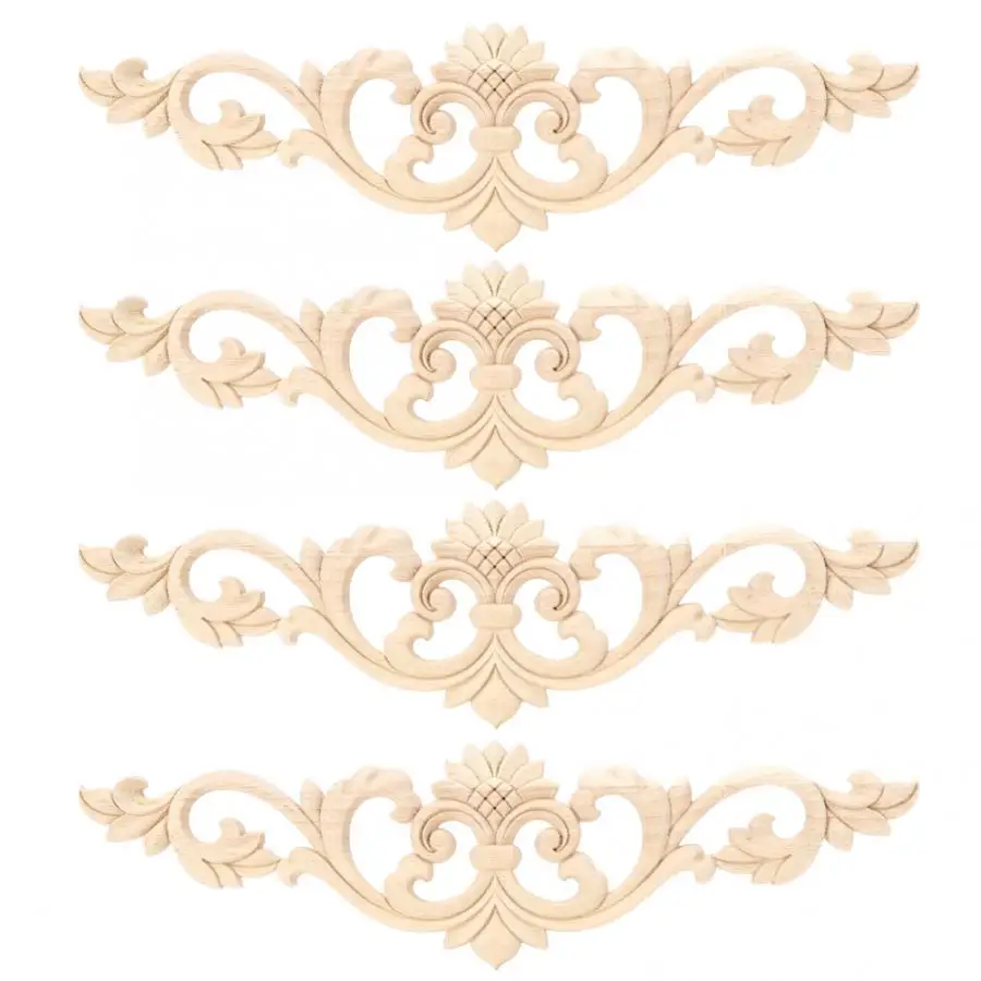 Мебель аппликация 4 шт Неокрашенная древесина резная красивая резьба наклейка