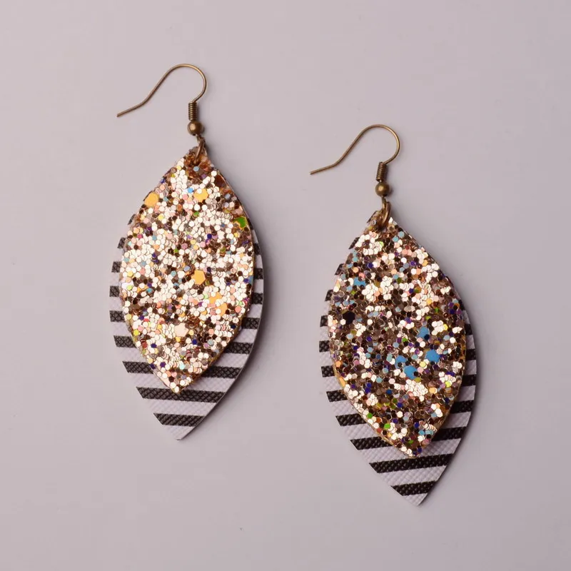 Двухслойные серьги из искусственной кожи Rainbery с принтом зебры американский флаг