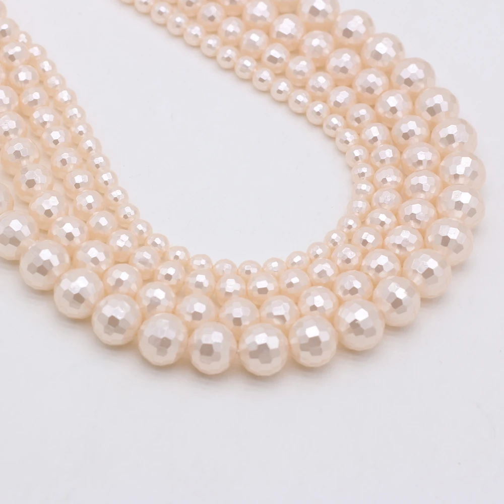 

New Style Fashion Section Shell Bead Pink Round Loose Beads For Jewelry Making DIY Necklace Bracelet Earrings Ring Accessory