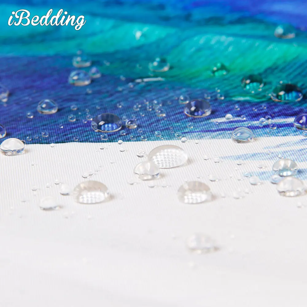 

Beach and Ocean Shower Curtain Bathroom Waterproof Shower Curtains 3D Printed Curtains with Hooks for Bathroom Decoration