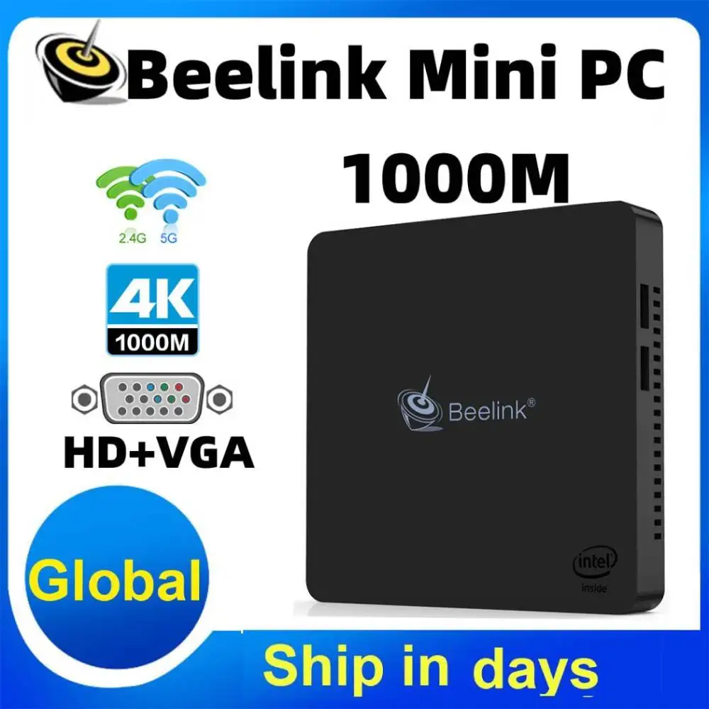

Beelink Gemini T34-M MINI PC Intel-Apollo Lake N3450 2.2G HD VGA Port 4K Dual Display Office MINI PC Windows 10 TV BOX Computer