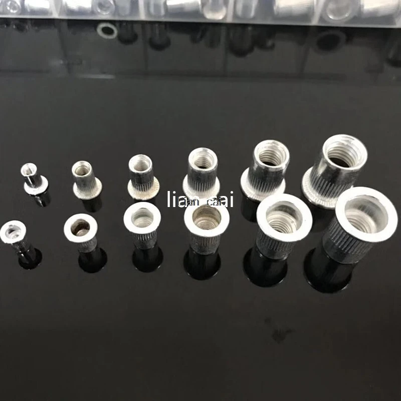 190 шт алюминиевый сплав Rivnut плоская головка Резьбовая вставка крышка M3 M4 M5 M6 M8 M10