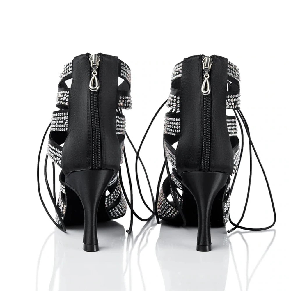 heels shoes Female For Women's Rhinestone Sandals Ballroom Latin Woman Sexy stilettos Boots High Heels Women Latin dance