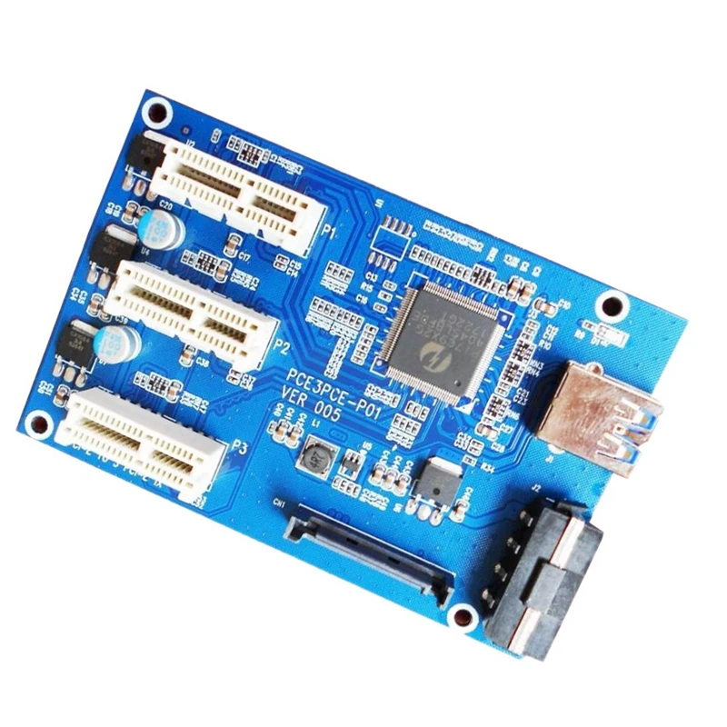 

VER005 PCI-E to PCIe Riser Card 1 to 3 PCI-E to PCIe 1X to 16X Interface Expansion Card 3 Port PCI Slot for Win XP/WIN7
