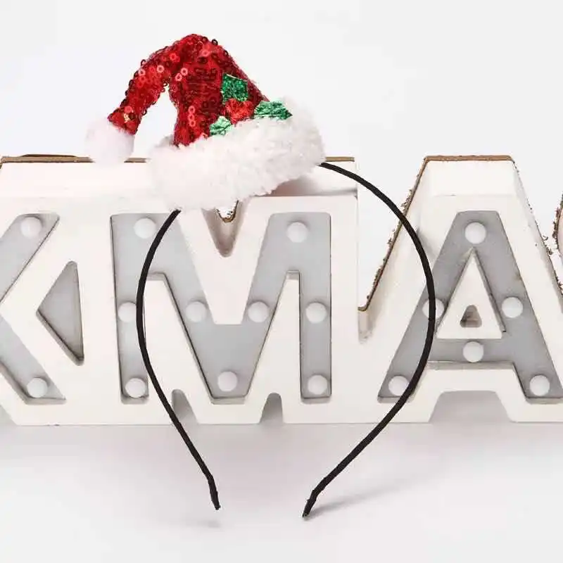 5 шт. Рождественская повязка на голову маленькая шапка с бородой украшения для