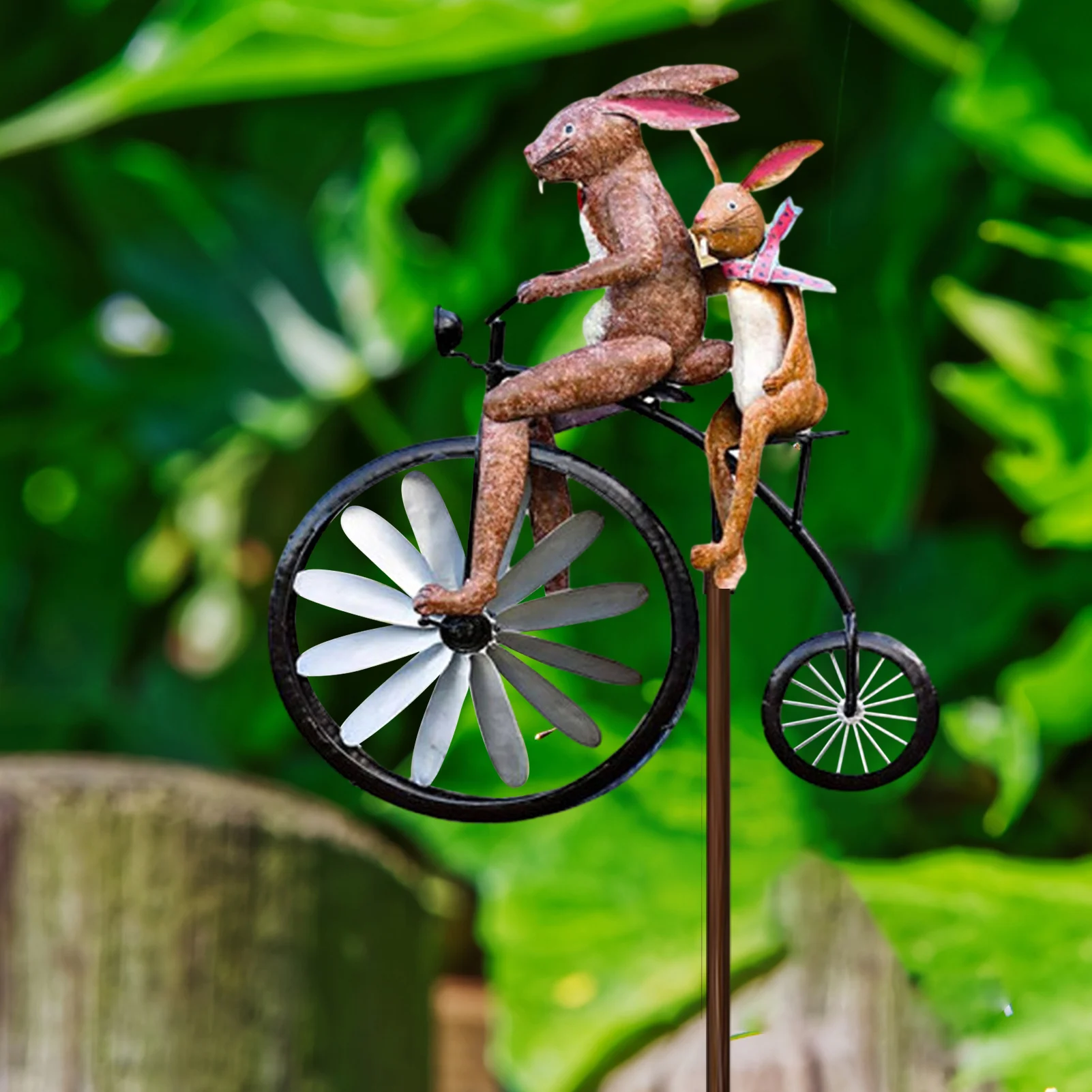 

Винтажный велосипедный Спиннер, металлическая стойка, лягушка для езды на мотоцикле, ветряная мельница, украшение для двора, сада, уличное у...