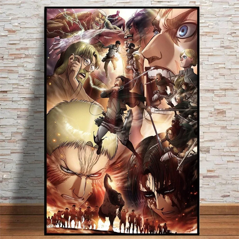 

Canvas Hd Prints Poster Wall Art Attack Of Titan Paintings Japan Anime Figure Pictures Home Decor Living Room Modular Decoration