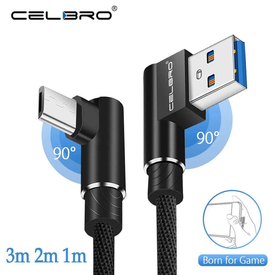 90 градусов Micro Usb телефонный кабель 3 м 2 м длинный Usb каво Microusb для Redmi 8 8A 7 7A 6 Asus lenovo LG W30 Pro W10 зарядное устройство для мобильного телефона