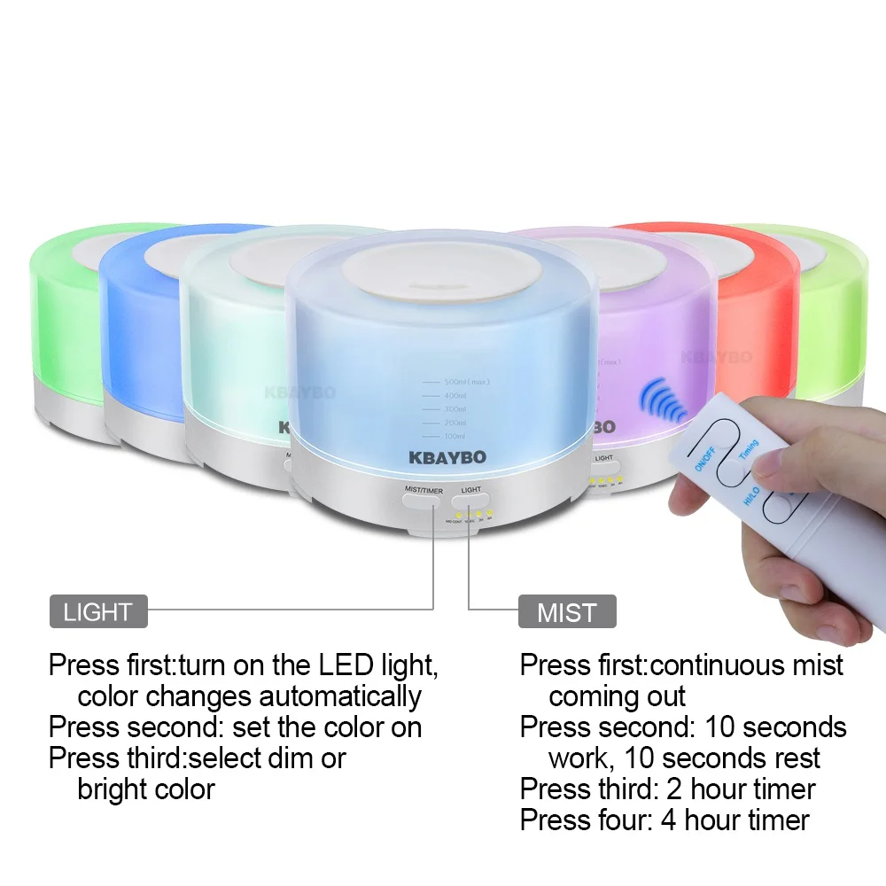 500 мл ультразвуковой увлажнитель воздуха светодиодный электрический