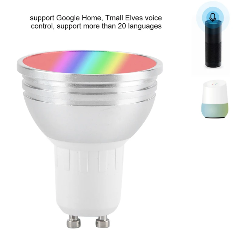 Беспроводная лампа G10 с Wi-Fi и голосовым управлением 6 Вт RGB регулируемой яркостью