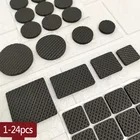 Черные самоклеящиеся мебельные колпачки для ножек стула, коврики, войлочные прокладки, Противоскользящий коврик, бампер, демпфер для защиты стола стула, фурнитура
