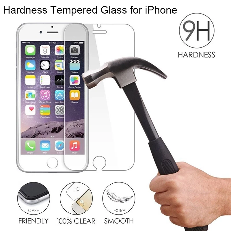 

9H Full Tempered Glass For iPhone 7 8 6 6s Plus 5 5S SE Screen Protectors On iPhone 12 Mini X XS XR 11Pro Max